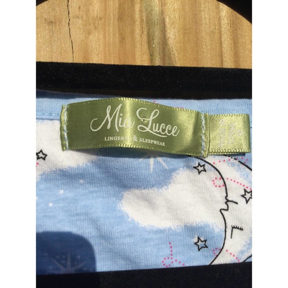 Mia Lucce medium sleepshirt night gown nightgown M cotton cloud moon goodnight - Picture 6 of 8